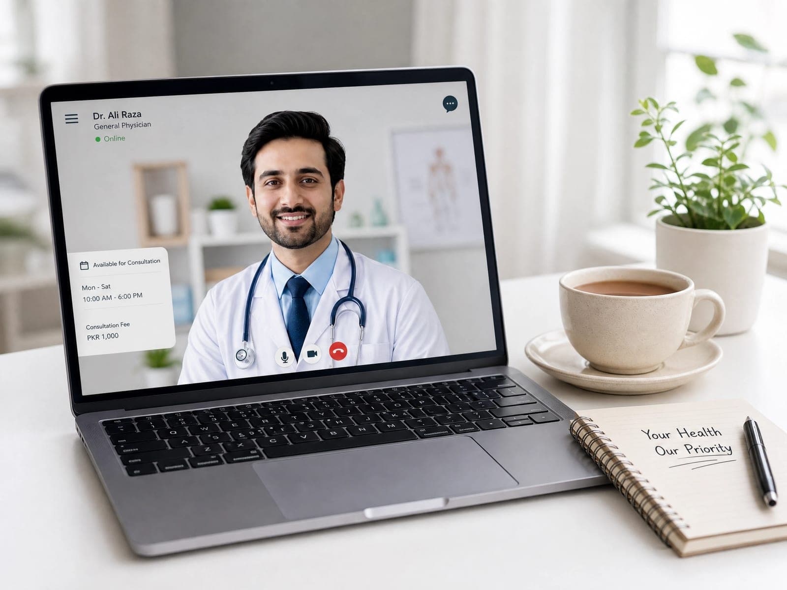Patient preparing a short self assessment